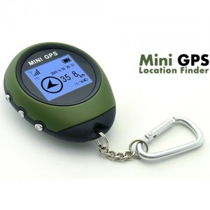 512K Flash Memory Keychain Design Mini GPS Receiver + GPS Location Finder